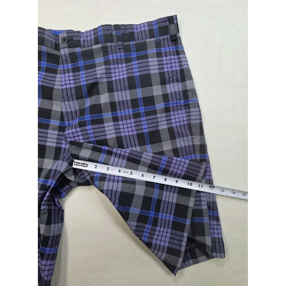 Nike Golf Shorts Mens 40 LIMITED USE‎ Plaid Flat Front Dri Fit Tour Performance